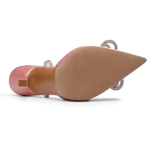 🆕 Women Pink High Heels Destiny Closed Toe Strappy Sexy Party Dress Shoes - Picture 6 of 9